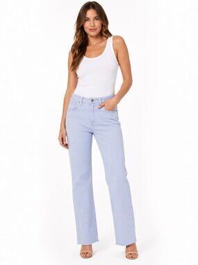 NWT Risen Jeans Ice Blue High Rise Raw Hem Size 7/28